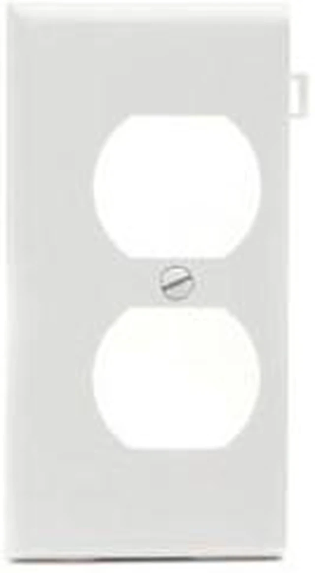 Main image of Leviton PSE8-W White Duplex Receptacle Sectional End Wall Plate
