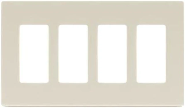 Main image of Cooper Light Almond Screwless Mid-Size Four Gang Decorator Wallplate PJS264LA