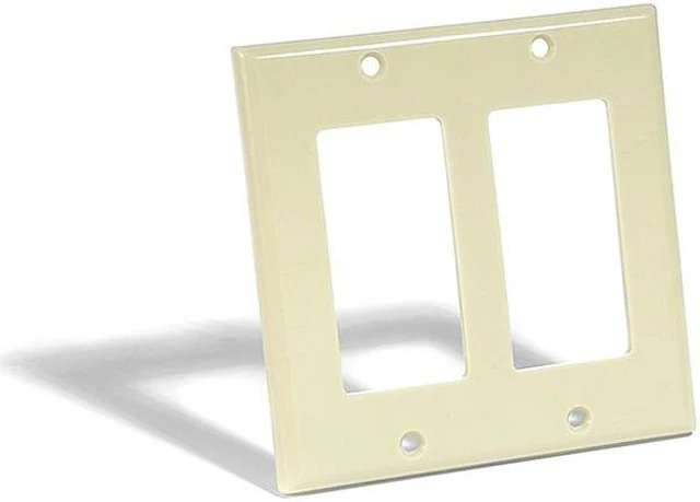 Main image of Leviton 80409-I Decora Wallplate, 2-Gang, Thermoset, Ivory