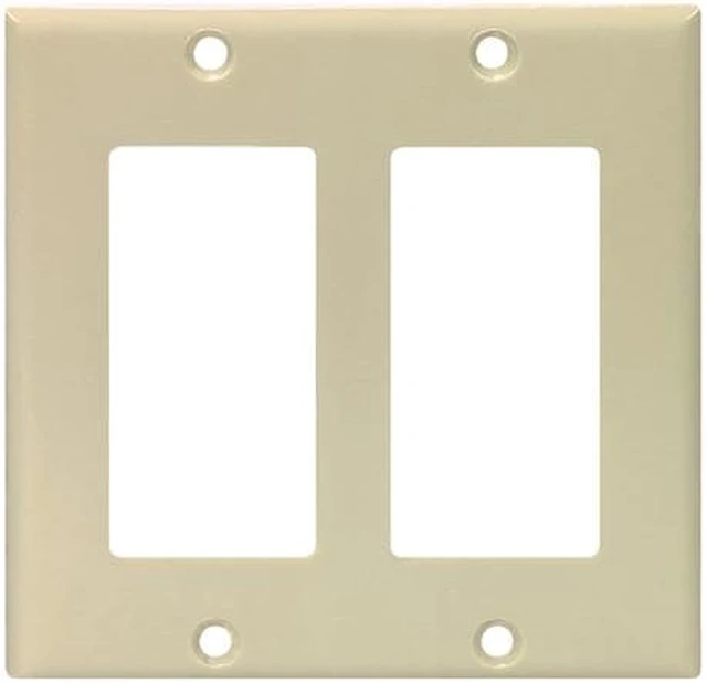 Main image of Cooper Wiring Devices 2152V 2-Gang Decora-Style Thermoset Wallplate - Ivory