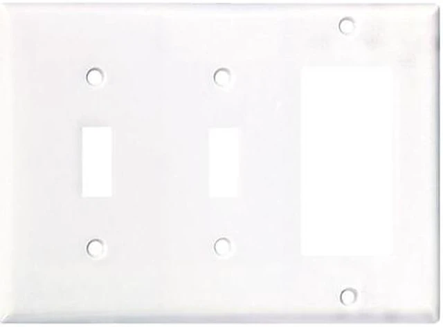 Main image of Cooper Wiring Devices 2173W 2-Gang 2 Toggle/1 Decora-Style Combo Thermoset Wallp