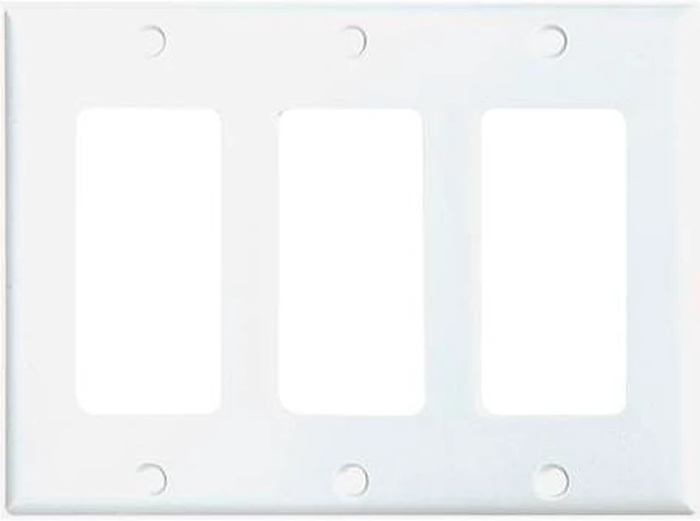 Main image of Cooper Wiring Devices 3-Gang Decorator Wall Plate White 2163W