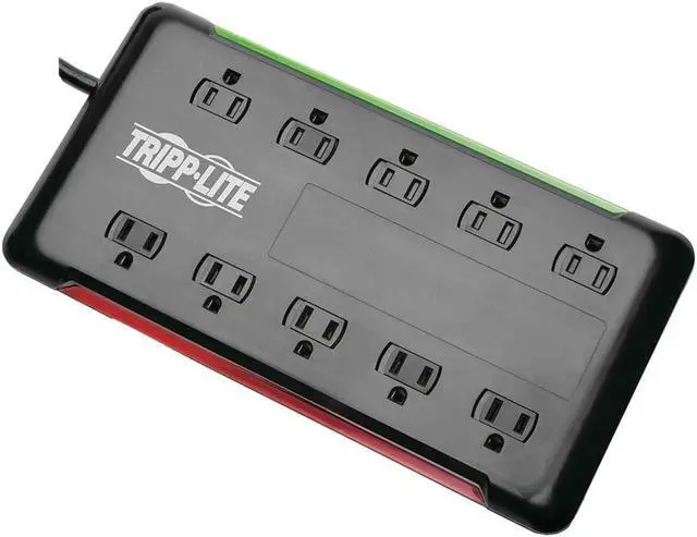 Alt view image 17 of 20 - Tripp Lite 10-Outlet Surge Protector Power Strip 6 ft. Cord 2880 Joules Black (TLP1006B)