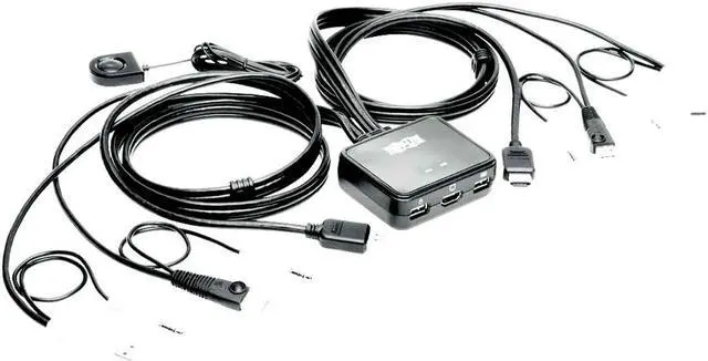 Alt view image 10 of 14 - Tripp Lite 2-Port KVM Switch w/ HDMI USB Audio Cables Peripheral Sharing (B032-HUA2)