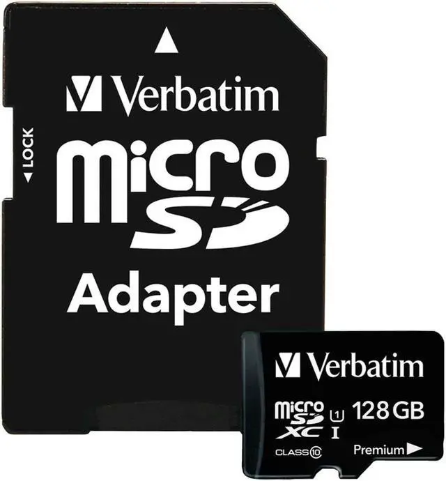 Alt view image 6 of 20 - Verbatim 128GB Premium microSDXC Memory Card with Adapter, UHS-I Class 10 - TAA Compliant - Class 10/UHS-I (U1) - 45 MB/s Read1 Pack
