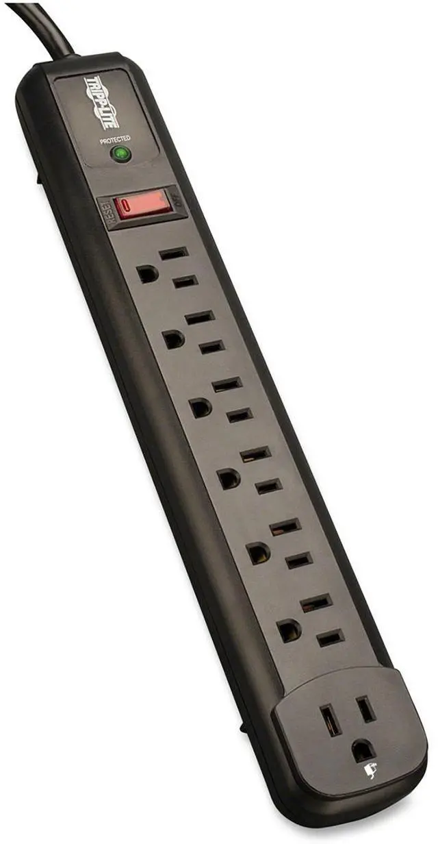 Alt view image 3 of 20 - TRIPP LITE TLP74RB 4.0 Feet 7 Outlets 1080 Joules Surge Suppressor