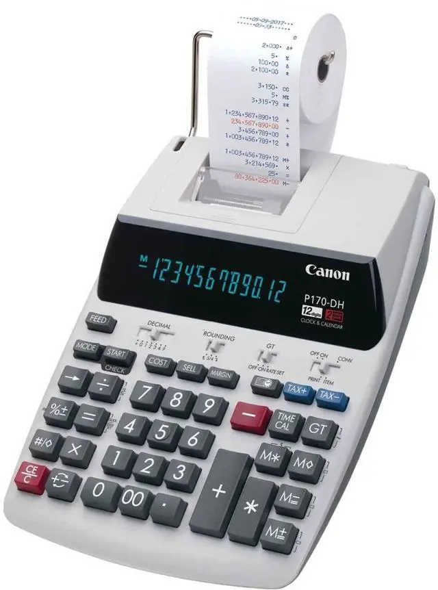 Alt view image 9 of 20 - Canon P170-DH-3 Printing Calculator Black/Red Print 2.3 Lines/Sec 2204C001