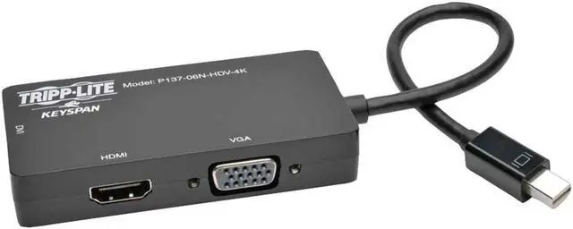 Alt view image 8 of 16 - Tripp Lite 6In Mini Displayport To Vga / Dvi / Hdmi Adapter Converter 4Kx 2K 6"