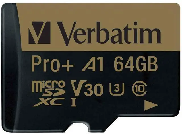Alt view image 4 of 11 - Verbatim Pro Plus 666X 64GB micro SDXC USH-I V30 U3 A1 Class 10 Memory Card with Adapter