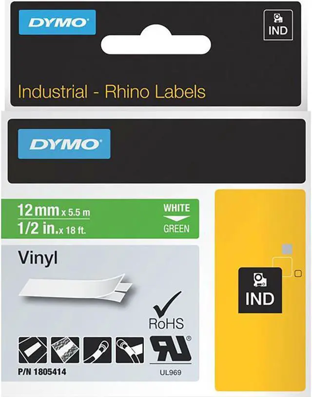 Alt view image 7 of 16 - DYMO IND Vinyl Labels 1/2"