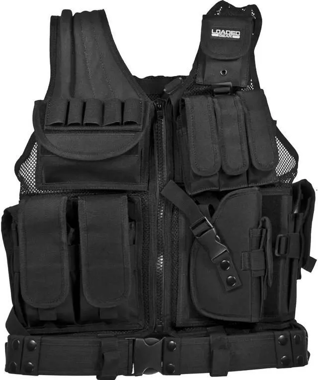 Alt view image 2 of 9 - Barska Men's Loaded Gear VX-200 Tactical Right Hand Vest - BI12018 (Black - One Size)
