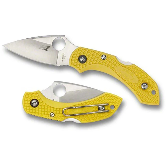 Alt view image 9 of 18 - Spyderco Dragonfly 2 Folder 2.25 in H1 Plain Yellow FRN Hndl