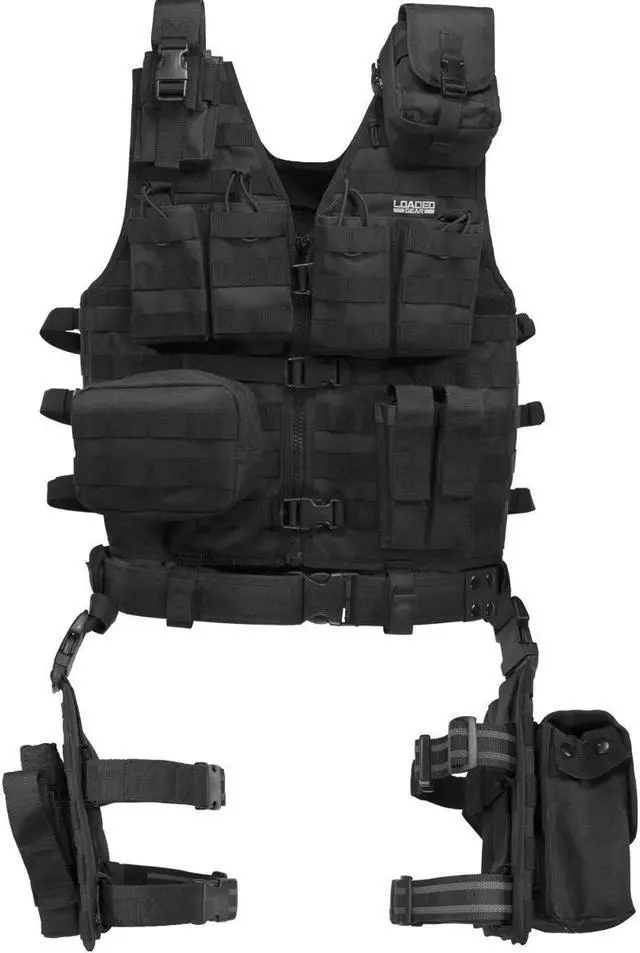 Alt view image 6 of 7 - Barska Loaded Gear VX-100 Tactical Vest and Leg Platform-Blk