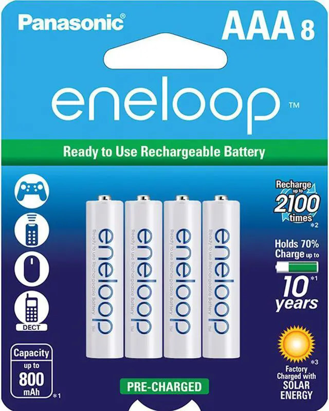 Alt view image 2 of 2 - Eneloop Aaa 8-Pk Rechargeable - BK-4MCCA8BA