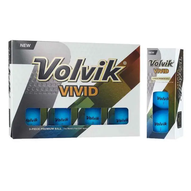Alt view image 2 of 2 - Volvik Vivid 3 Pc Golf Balls-Matte Blue - 9760