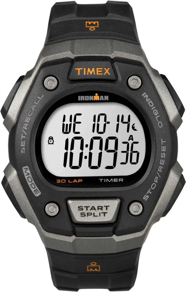 Alt view image 8 of 13 - Men's Timex Fullsize Ironman Classic 30 Black Resin Digital Watch T5K821