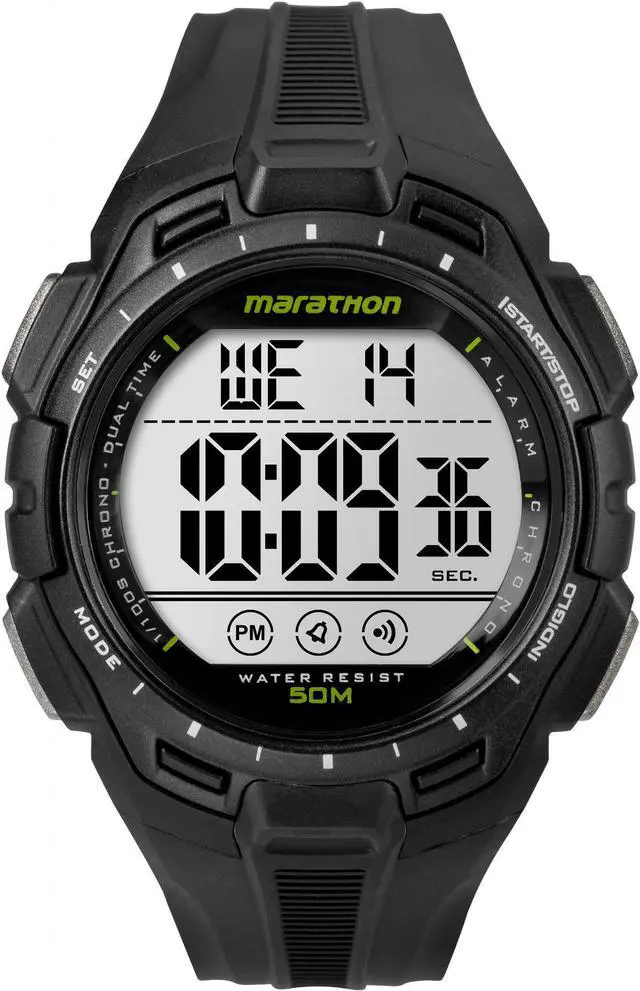 Main image of Timex Men Marathon | 24-Hour Stopwatch Two-Time Zones Black | Sport TW5K94800