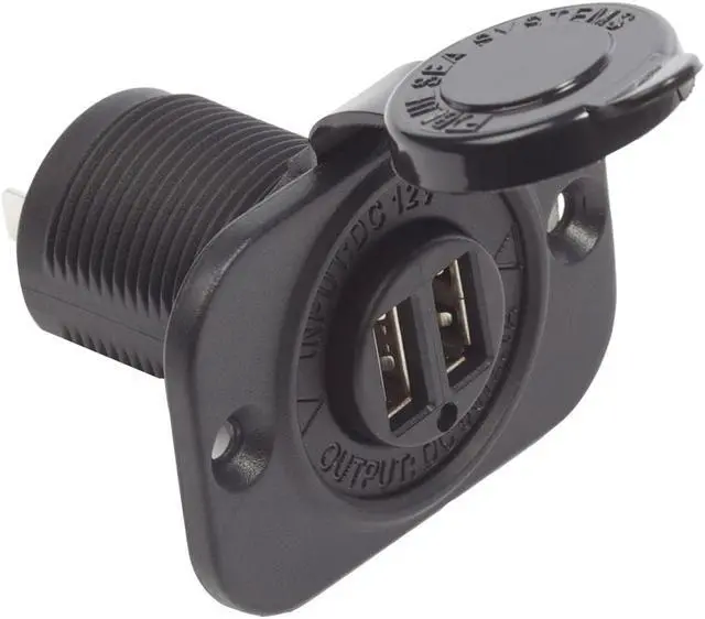 Alt view image 4 of 10 - Blue Sea Dual USB Charger Socket - 2 USB Ports w/Watertight Cap