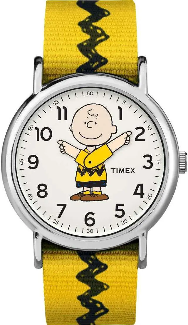 Alt view image 6 of 7 - Men's Timex Weekender X Peanuts Yellow Charlie Watch TW2R41100 TW2R41100JT