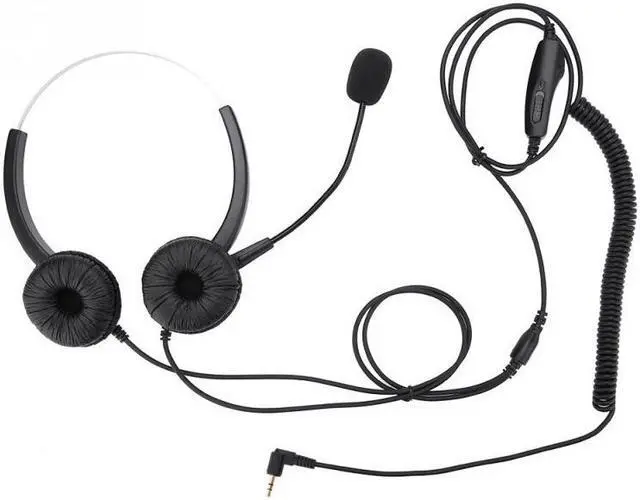 Alt view image 6 of 6 - Noise Canceling Call Center Telephone Headset 2.5mm Single Plug Phone Computer Headset with Microphone Volume Adjustment