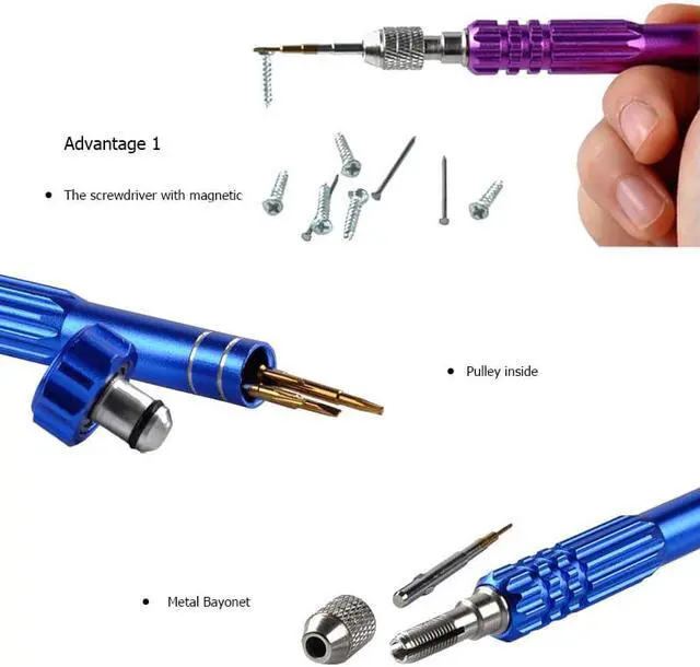 Alt view image 6 of 6 - ELECALL 6 In 1 Screwdriver Sets Multi-function Repair Tools Digital Computer Mobile Phone Repair Torx Phillips Slotted