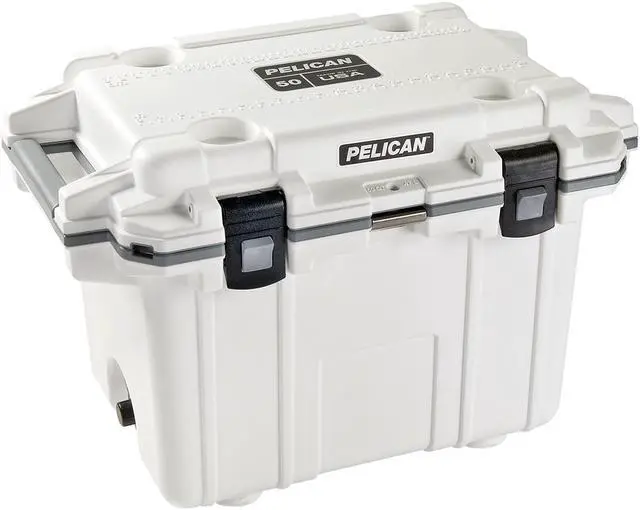 Alt view image 6 of 11 - Pelican Elite Cooler, Cooler, White/Gray, Hard 50Q-1-WHTGRY