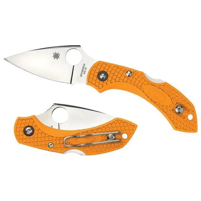 Alt view image 13 of 19 - Spyderco Dragonfly2, Orange Bi-Directional Texture FRN, Plain C28POR2