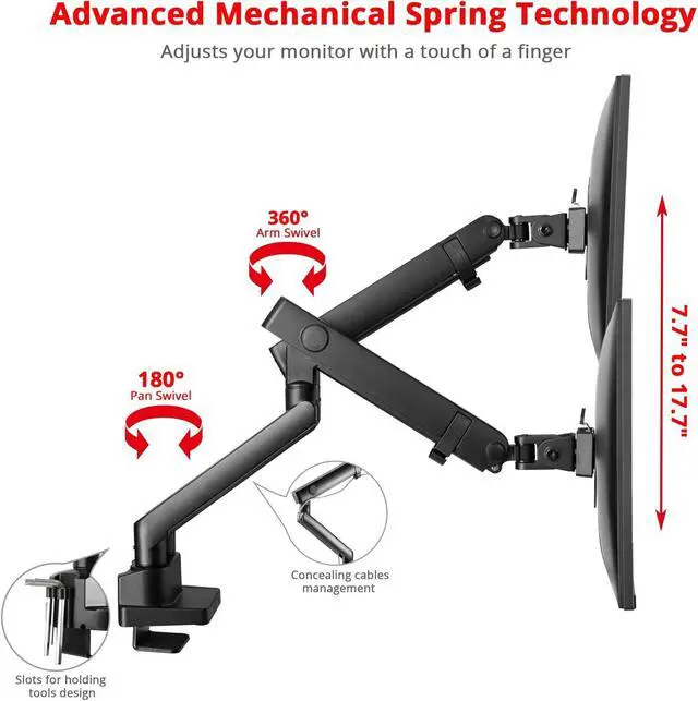 Alt view image 3 of 20 - SIIG Mounting Arm for Monitor