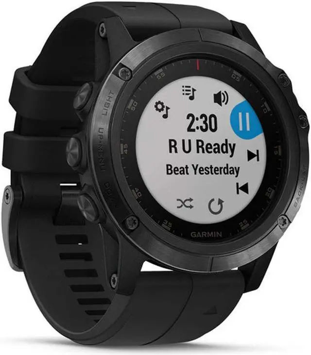 Alt view image 14 of 20 - Garmin fenix 5X Plus Sapphire Black with Black Band 5X Plus Sapphire Black with Black Band