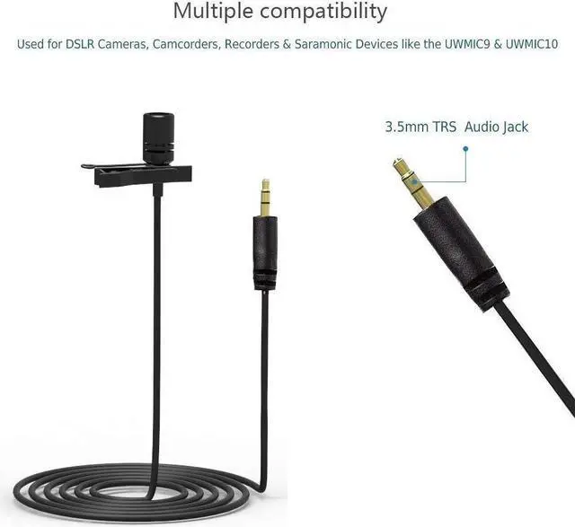 Alt view image 4 of 4 - Saramonic SR-XMS2 Broadcast-Quality X/Y Stereo Lavalier Omnidirectional Microphone with 3.5mm TRS Connector for DSLR Cameras, Camcorders, Recorders & Saramonic Devices