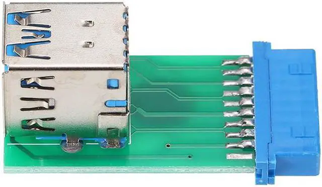Alt view image 2 of 5 - Dual USB 3.0 Type-A Female to Motherboard Adapter Card 20Pin/19Pin Header