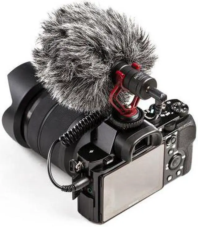 Alt view image 2 of 6 - Movo VXR10 Universal Cardioid Condenser Video Microphone with Shock Mount, Deadcat Windscreen, & Case for Smartphones, DSLR Cameras & Camcorders