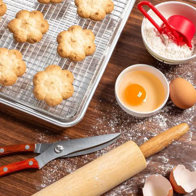 Alt view image 5 of 5 - Last Confection (Set of 2) Stainless Steel 12" x 17" Baking & Cooling Racks (Fits Half Sheet Pan) - Cookie Baker's Oven Wire Rack