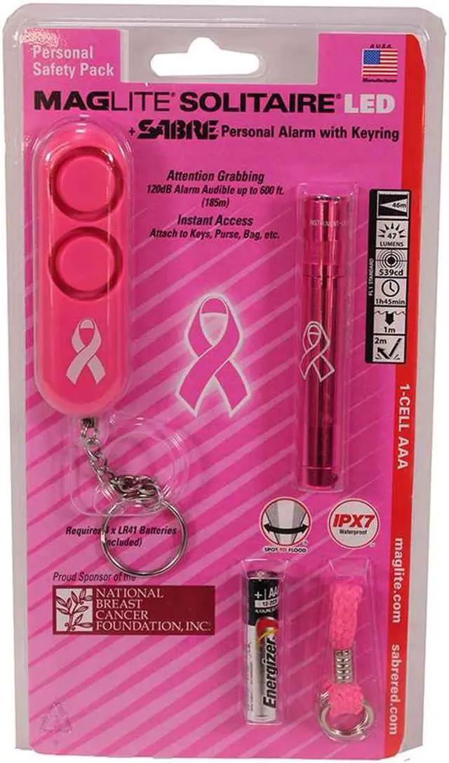 Alt view image 2 of 17 - Maglite Solitaire LED Flashlight & Sabre Personal Alarm (160-000-391)