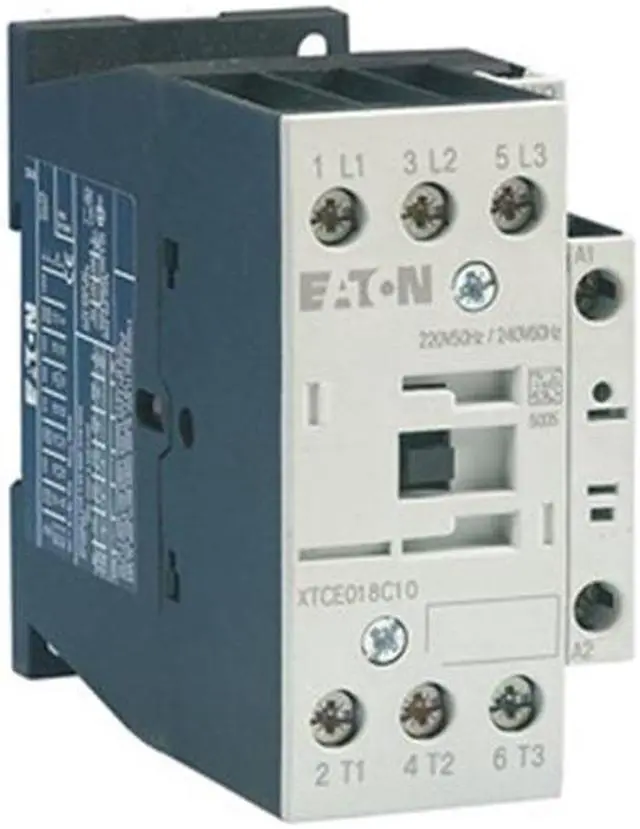 Main image of EATON XTCE018C10E IEC Magnetic Contactor, 3 Poles, 208V AC, 18 A, Reversing: No
