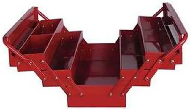 Main image of WESTWARD 10J171 WESTWARD Cantilever Tool Box, Steel, Red, 17 in W x 8 in D x