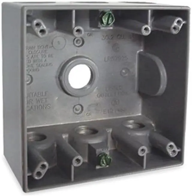 Alt view image 3 of 5 - BELL OUTDOOR 5340-0 Weatherproof Electrical Box, 30.2 cu in, Double Gang Box