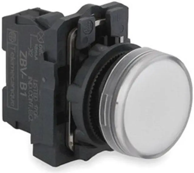 Alt view image 2 of 3 - Pilot Light, LED, White, 22mm, 110-120VAC