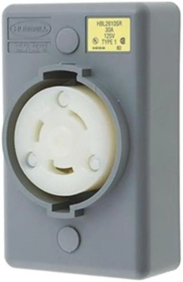 Main image of Hubbell Wiring Device-Kellems Locking Receptacle,Industrial,30,Gray  HBL2610SR