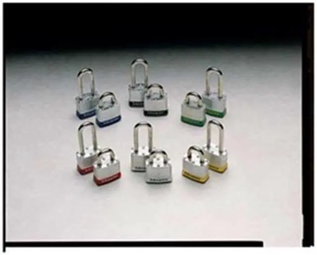 Main image of MASTER LOCK 3LHGRN Lockout Padlock, Keyed Different, Steel, Green, 2 in Shackle