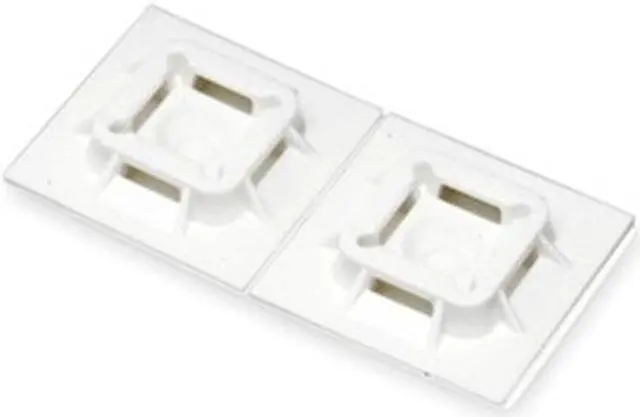 Main image of PANDUIT SGABM25-A-C Cable Tie Mounting Pad,4-Way,Natrl,PK100
