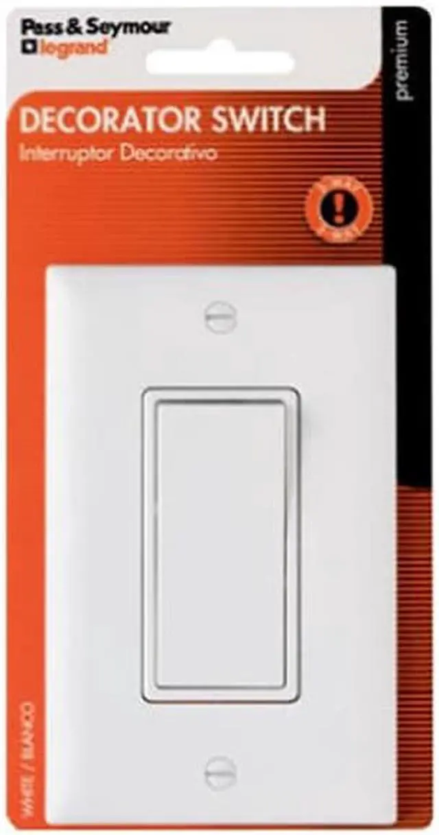 Alt view image 2 of 3 - Pass & Seymour, TM873WCCC5WP, 15A, 120/277V, White 3 Way Premium Grade Decorator Quiet Switch