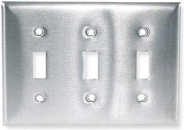 Alt view image 3 of 3 - HUBBELL WIRING DEVICE-KELLEMS SS3 Toggle Switch Wall Plates and Box Cover,
