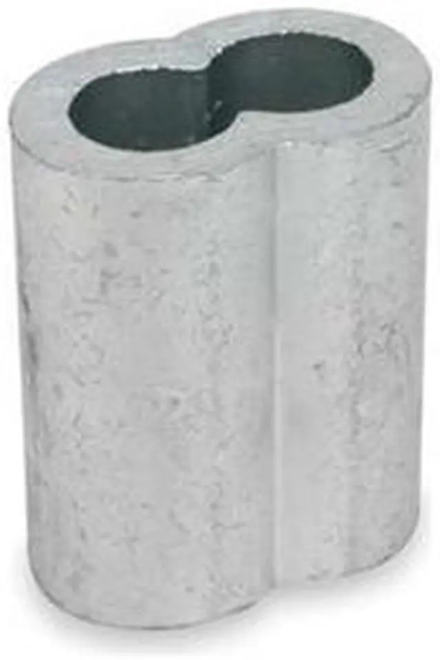 Main image of DAYTON 2VJZ1 Wire Rope Sleeve,3/32 In,Aluminum,PK25