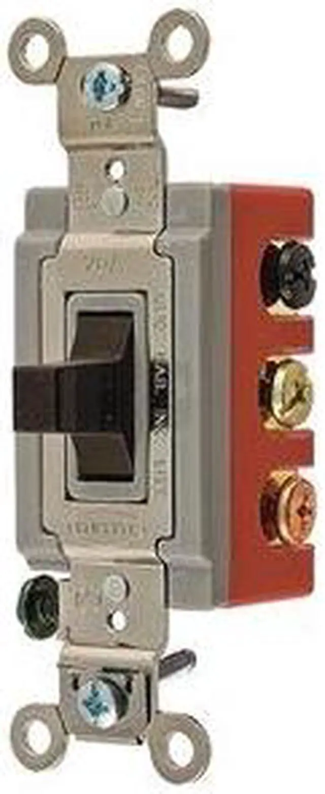 Alt view image 2 of 3 - HUBBELL WIRING DEVICE-KELLEMS HBL1386 Wall Swtch,2-Pole,120/277V,20A,Brn,Toggl