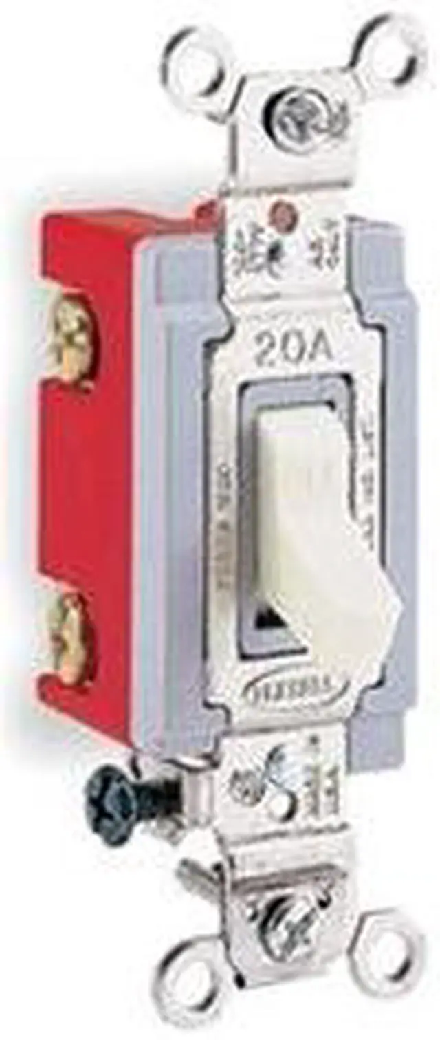 Alt view image 2 of 3 - HUBBELL WIRING DEVICE-KELLEMS HBL1223GY Wall Swtch,3-Way,120/277V,20A,Gray,Toggl