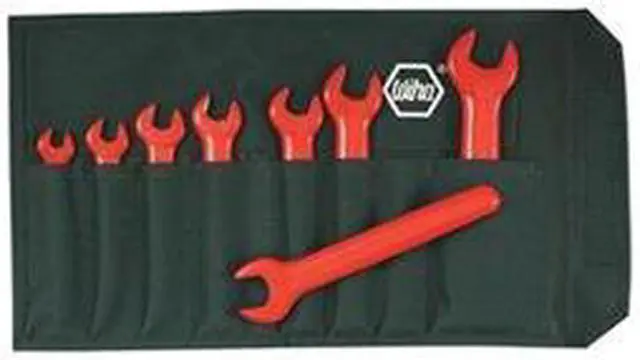 Main image of WIHA 20093 Ins Open End Wrench Set,15Deg,6-19mm,8Pc