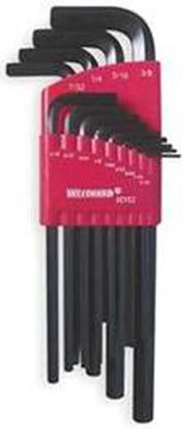 Main image of Hex Key Set, 1/4 - 3/8 In., L-Shaped, Long