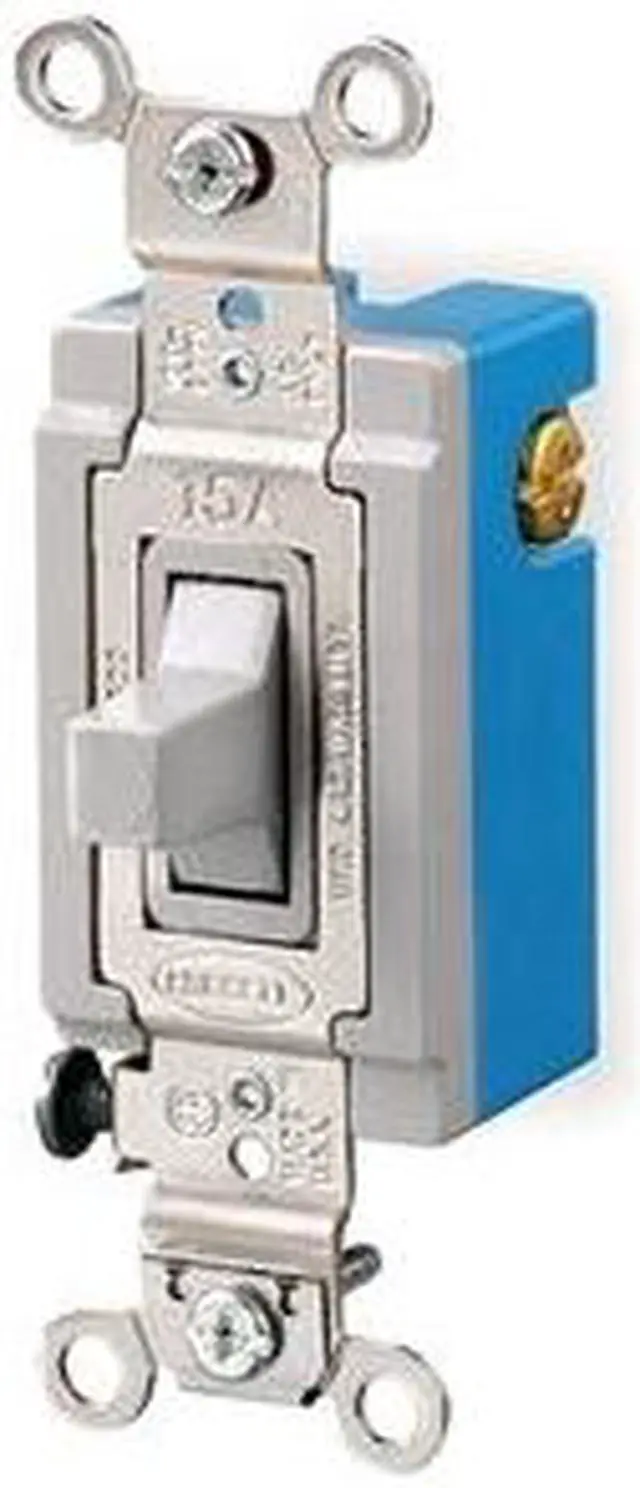 Alt view image 2 of 3 - HUBBELL WIRING DEVICE-KELLEMS HBL1556GY Wall Switch,120/277V,15A,3-Position