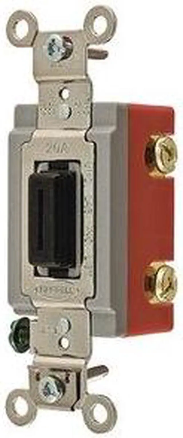 Alt view image 3 of 3 - HUBBELL WIRING DEVICE-KELLEMS HBL1222L Wall Swtch,2-Pole,120/277V,20A,Brn,Toggl